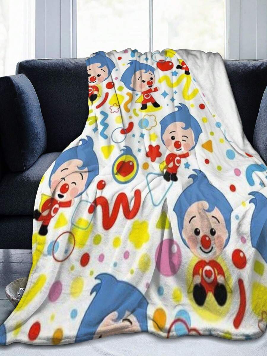 1Pc Plim Plim Blanket Anime Lovers Gift Idea - Luxuriously Soft Flannel Blanket For Couch, Camping & Travel Adventures - 黑色 - 查看 1