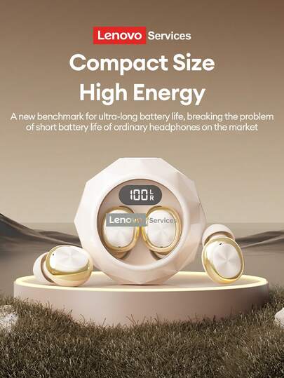  Auriculares inalámbricos Lenovo LE206 Mini Invisible para dormir, cómodos de llevar, cancelación de ruido física, reducción de ruido ENC para llamadas, sonido envolvente, audio de alta calidad, larga duración de la batería, baja latencia, auriculares de silicona, adecuados para deportes, juegos, música, dormir, compatibles con teléfonos inteligentes y computadoras