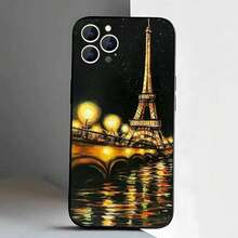 Custodia per telefono con stampa Torre Eiffel di Parigi, compatibile cone 17, 16, 15, 14, 13, 12, 11, Pro, XS, Max, XR, Plus, E, SE4, Mini, in morbida cover nera. Compatibn custodia iP7, custodia iPhonro, custodia iPhone 17 Pro Max - Z5 - Visualizzare 5