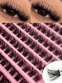 Rikuaild 120pcs D-Curl Fluffy Cluster False Eyelashes, Soft & Natural, 10-16mm Cluster Lashes For Dramatic Makeup Effect - D - View 1
