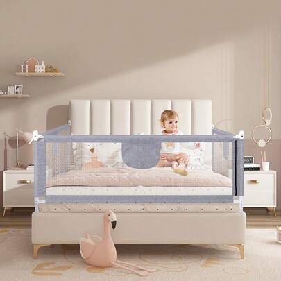 200/180/150cm Bettgitter, Kinderschutzgitter, Bettgitter, höhenverstellbar, tragbar, Bettgitter, Vertikallift