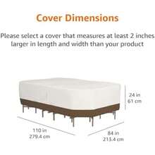 Basics Outdoor Patio Table and Chair Cover, Large, Beige/Tan,(110"x84") - Tipo 1 - Ver 4