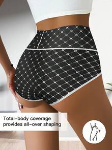 QUASTI 4pcs Women's Mid-Waist Seamless Panties, Mesh Dot Design, Comfortable Fit, Breathable, Great Gift Choice - Multicolor - View 6