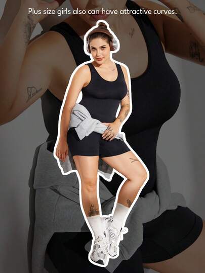 Plus Size Curve Woman Activewear Yoga Clothes Seamless Gym Sports High Support Moisture Wicking Workouts Breathable Outdoor Plus Size Curve