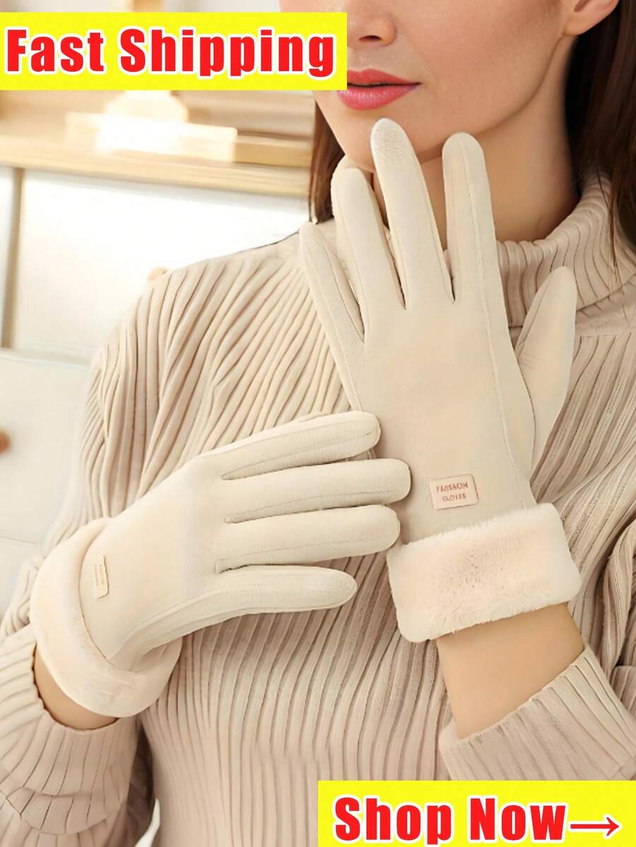 Winter Touchscreen Gloves With Thermal Lined Thick Insulated Gloves, Unisex Polyester Fabric Multiple Colors Available Perfect For Snow Sports And Christmas Gifts Winter Apparel