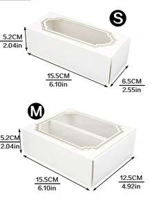 5pcs/10pcs Korean Style Gold Foil Macaron Packaging Boxes, 5/10 Drawer Style Transparent High-End Green Bean Cake, Chocolate Box, Macaron Packaging Box With Window, Simple And Elegant Baking Pastry Box - View 2