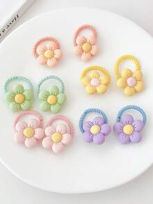 10pcs/Pack Colorful Bowknot Hair Ties, Cute Girl Elastic Hair Bands, High Elasticity No Damage Daily Use - Multicolor - View 6