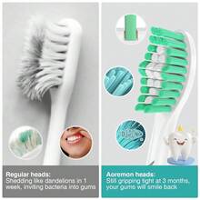 Toothbrush Replacement Heads Compatible With Philips Sonicare E-Series Essence Xtreme Advance CleanCare Screw-On Electric Toothbrush Handle Head Come With Hygienic Caps, 3 Count, Green{Inchcolor_nameinch:InchGreen-3Countinch} - 綠色-3Count - 查看 5