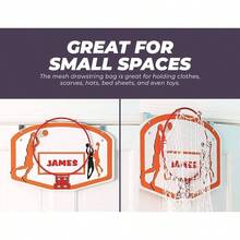 Over Door Basketball Laundry Hamper - Space Saving Hanging Laundry Hamper With Metal Ring, Backboard, Drawstring Bag - Fun Laundry Hamper To Use In Room, Dorm Rooms, Away Dirty Laundry - Orange - View 4