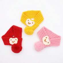 宠物围巾 - 带蓬松绒球，可调节设计，柔软温暖的冬季配饰，小型犬和猫的摄影道具，适合小型、中型和大型猫和小型犬，舒适可爱的颈部保暖器，宠物的圣诞礼物 - 彩色 - 查看 10