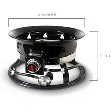 Portable Propane Fire Pit, 19-Inch, 58,000 BTU With Fire Pit Cover & Carry Kit, Smokeless Gas Firebowl | Perfect For Camping, Patio, Backyard, Tailgating, Deck, RV| Black 893 Deluxe - 預設 - 查看 6