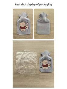 1pc Cartoon Plush Hot Water Bottle, Scald-Proof, Portable, Refillable Warm Pack - Multicolor - View 9