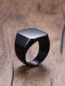 1 Piece Personalized Stainless Steel Ring, Laser Engraved Photo Text Black Gold Silver, Fashion, Vintage, Simple, Unisex, Casual, Cute, Customized, Personalized, Unique, Ideal Gift For Him, Ideal Gift For Her, Boyfriend, Dad, Family, Friends, Anniversary, Birthday, Graduation, Prom, Party - Style - View 7