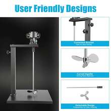 5 Gal Pneumatic Paint Mixer For Tank Barrel Stainless Steel Mix Tool With Stand - Black - View 4