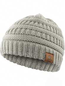 1pc Kids Star Pattern Knitted Beanie Hat, Warm Winter Round Top Cap - 1PC - View 17