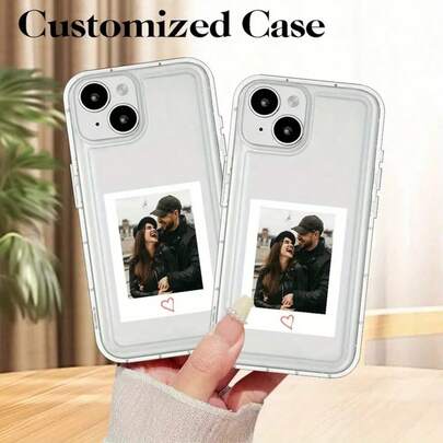 1pc Customized Photo Protective Transparent Phone Case With Corner Shockproof Design, Personalized Picture Phone Cover, Suitable For IPhone, Gift For Valentine's Day, Birthday, Mother's Day, Father's Day, Friends, Boyfriend/Girlfriend, 13/14 Pro Max, S23, Casual Street Fashion