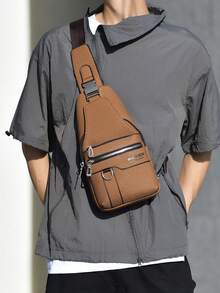 WEIXIER Unisex Sports Sling Bag, Adjustable Detachable Strap, Multi-Compartment Multi-Pocket, Multifunctional Adjustable Detachable Strap, Casual Commuter Bag, Retro Minimalist Business Style Bag, Suitable For Work, School, Travel, Commuting, Shopping, Gift For Girlfriend, Family, Friends Pouch Vintage