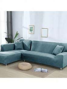 1 tấm bọc ghế sofa co giãn bằng cao su latex màu trơn, kiểu dáng hiện đại, dùng được cả bốn mùa, phủ kín toàn bộ ghế sofa, thân thiện với thú cưng, có thể giặt máy, trang trí nhà cửa thân thiện với thú cưng, phù hợp cho ghế đơn, ghế đôi, ghế ba, ghế bốn chỗ. - Màu xanh bụi bặm - Xem 3