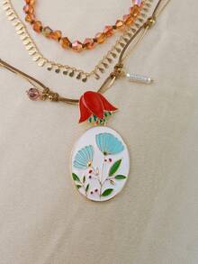 3 قلادة معلقة بتصميم زهري إبداعي أوروبي وأمريكي، متعددة الطبقات وعصرية