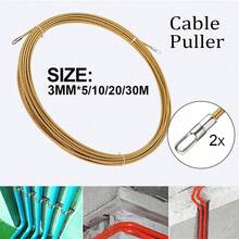 3mm 20M Cable Puller Fish Tape Reel Puller Fiberglass Metal Wall Wire Conduit For Telecom Electrical Wall Wire Conduit Tool