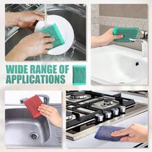 16 Pack Steel Dish Sponge Scrub Sponge Kitchen Multipurpose Dish Scrubber Household Cleaning Non Scratch Foam Rubber Cleaning Dishes, Pans, Pots And Hard Stains, Color Random - Xanh lam, Xanh lục, Đỏ, Tím - Xem 5