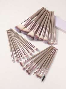 55件套完整化妆套装 | 30支化妆刷 + 18个化妆粉扑/海绵 + 7件护肤工具（赠送发带/1个化妆刷清洁工具）+ 睫毛夹 | 防水旅行包及女士礼品套装，旅行必备，情人节礼物，价格实惠，旅行化妆刷，女士礼物，化妆师，专业完整化妆套装 - 咖色 - 查看 2