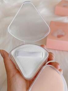 Petal Shape Powder Puff Storage Box Creative Cosmetic Puff Display Case Beauty Powder Puff Storage Creative Convenient Travel Powder Puff Storage Box Clear Triangular Makeup Sponge Holder Cosmetic Storage Box Transparent Plastic Organizer For Travel & Home Use Holiday Beach Bathroom Collection