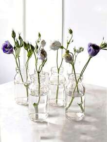 1/5/10 Stücke kleine Glasflaschen, DIY Bastelset mit Stopfen, Etiketten, Schnur & Trichter, ideal für Hochzeitsgeschenke, Dekoration oder Bastelprojekte, klares Glas Material, Halloween, Weihnachten - Verschiedenfarbig - Übersicht 10