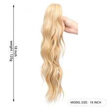 18英寸夹式马尾假发，西部风格 - 长款波浪水波纹假发，适用于拍照、日常佩戴和时尚造型 - 彩色 - 查看 12