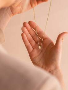 1pc Bubble Letter Necklace Initial Necklaces For Women Name Necklace Personalized Bubble Pendant Necklace Dainty Charm Necklaces Teen Gift Stuff Jewelry Gifts - Bubble Letters - View 5