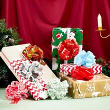 JOYIN 12 PCS Large Christmas Pull Bows With Ribbon 5 Wide For Gift Wrapping And Tags Christmas Tree Wine Bottles Boxing Day Decorations Holiday Décor Present Wrapping - như hình ảnh - Xem 7