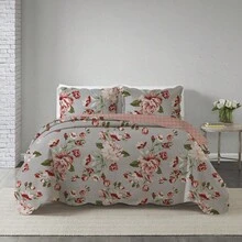 3-Piece Queen Size Bedspread Set, Patchwork Quilt, Ultra Double-Sided - 查看 1