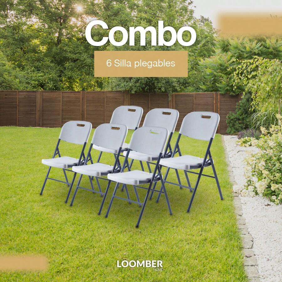 Pack Of 6 White Folding Chairs - White - View 1