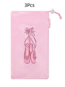 1/3 件便携式网状舞蹈包，带抽绳的芭蕾舞鞋收纳袋，可重复使用的高品质舞蹈鞋袋