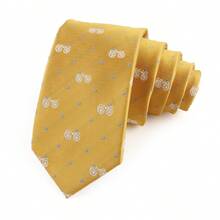ZONFAZ 1 pieza Corbata versátil para hombres de 6 CM con estampado de dibujos animados, con patrones de flores, bicicleta, avión y conejo, adecuada para esmoquin, boda, actuación escolar y fiesta - Multicolor - Ver 20