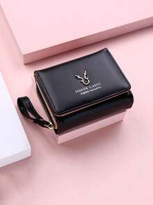 Women's Mini Wallet, Wristlet, Card Holder, Coin Purse, Wallet, Cute Wallet, Small Bag, Lanyard Wallet, Women's Gift, Fun Gift, Teacher's Gift - Black - View 1