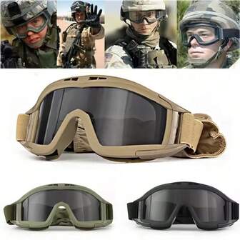 Gafas tácticas militares 2 en 1, anti-viento, anti-, balísticas, a prueba de explosiones, para tiro