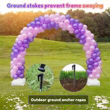 Reusable Balloon Arch Kit With Stand, Adjustable Balloon Arch Frame(2.7m High And 3m Wide) With Water-Fillable Base And Fibre Pole, Suitable For Weddings Graduations Birthdays Party Supplies Christmas (Balloons Not Include) - Multicolor - View 6
