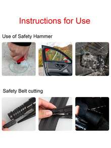 3-In-1 Car Emergency Hammer, One-Key Window Breaker, Seatbelt Cutter, Keychain Design, Portable, Car Safety Escape Tool