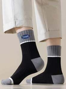 Men's Thick Warm Moisture-Wicking Crew Socks, Breathable Sports Socks For Autumn/Winter