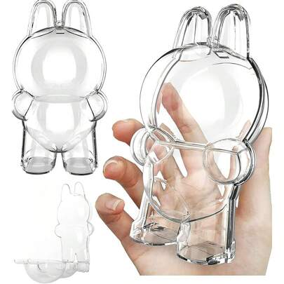 适用于玩偶的防尘亚克力展示盒 - 透明吊坠保护盒，适用于收藏品，不含玩偶，单包装