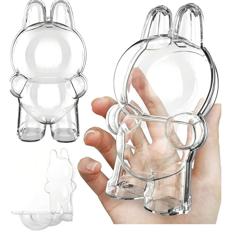 适用于玩偶的防尘亚克力展示盒 - 透明吊坠保护盒，适用于收藏品，不含玩偶，单包装 - 彩色 - 查看 1