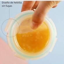 TOPTHEROAD 9 Pcs Contenedores para Alimentos con Escala, Recipientes de Vidrio con Tapa Hermética, Recipiente Reutilizable para Papillas de Bebe para Microondasr Efrigerador Congelador - Rojo y blanco - Ver 4