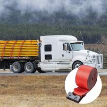 Correas de cabrestante , 10 cm x 9 m, capacidad de carga de 2777 kg, resistencia a la rotura de 8277 kg, correas para camión con gancho plano, amarres para plataforma, control de carga para remolques, granjas, rescates, protección de árboles, color rojo (paquete de 10) - Rojo - Ver 1