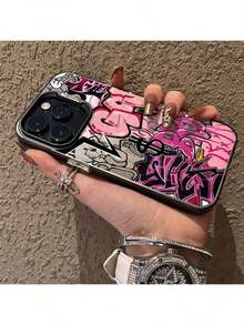 Funda de Teléfono de Arte Graffiti Audaz "TAK" para iPhone 16/15/14/13/12/11/X/XS Plus Pro Max Carcasa original con gráficos - Negro - Ver 3