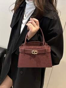 1个女士新款迷你时尚豹纹单肩包，肩带和金属扣装饰休闲方形包，红色，百搭时尚街头风斜挎包，适合购物、通勤、日常搭配，是女士日常使用的理想之选。 - 紅色 - 查看 4