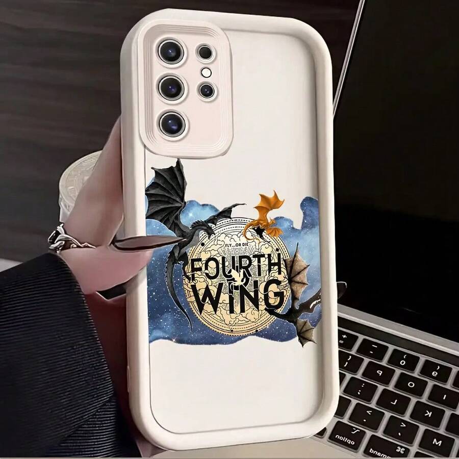 Funda de Teléfono de Dragón Divertido de Cuatro Alas Compatible con 25 S24 S23 S22 S21 S20 FE Ultra Plus 4G 5G Cubierta Trasera de TPU Suave a Prueba de Golpes - Colores mixtos - Ver 1