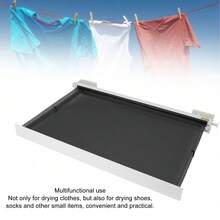 Laundry Retractable Drying Rack With 8 Hooks Multifunction Wall Mounted 60cm Telescopic Drying Rack For Balcony Indoor Window White - 均碼 - 查看 6