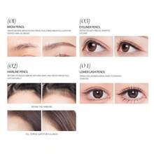 J.M.C.Y 防水、防汗、持久眉笔，打造自然野性眉形，兼具眼线和发际线功能 - GRAY BROWN (EYEBROW PENCIL)+ BLACK (EYELINER) - 查看 8