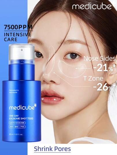 Medicube Siero viso coreano da 30ml Zero Exosome Shot | 7500ppm per cura intensiva/utenti avanzati | Siero viso Spicule | Siero booster liquido per la pelle | Esosomi, AHA+BHA+PHA | Cura dei pori, restringimento dei pori, rimozione delle cellule morte, miglioramento della texture della pelle | Skincare coreano